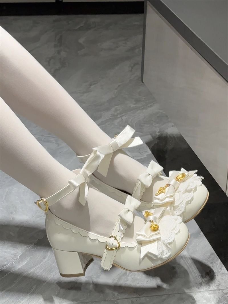 Kawaii Lolita Shoes With Heart - Japanese Tea review and price